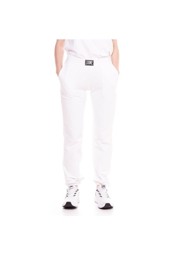 LEONE 1947 APPAREL - Damskie joggery w kolorze złotym i srebrnym. Kolor: biały. Materiał: tkanina. Sport: fitness