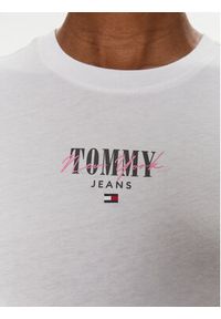 Tommy Jeans T-Shirt Essential DW0DW17839 Biały Slim Fit. Kolor: biały. Materiał: syntetyk, bawełna