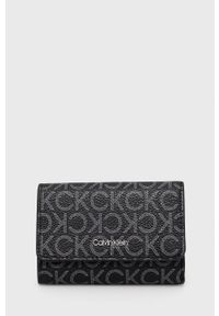 Calvin Klein portfel damski kolor czarny. Kolor: czarny. Materiał: materiał