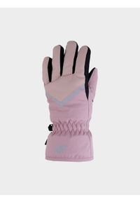 4f - Rękawice narciarskie Thinsulate© dziewczęce - pudrowy róż. Kolor: różowy. Materiał: materiał, syntetyk. Technologia: Thinsulate. Sport: narciarstwo