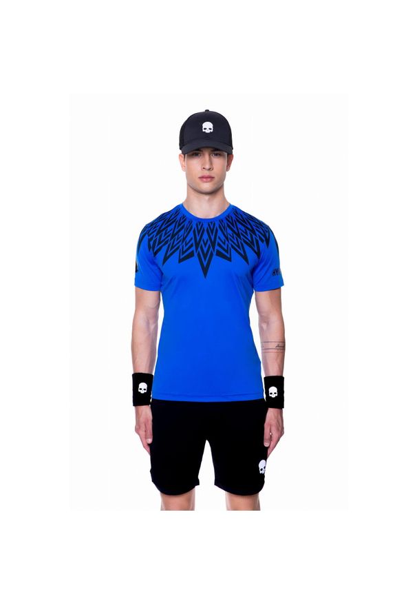 HYDROGEN - Koszulka tenisowa męska z krótkim rękawem Hydrogen. Kolor: niebieski, wielokolorowy, czarny. Długość rękawa: krótki rękaw. Długość: krótkie. Sport: tenis