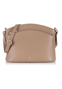 Ochnik - Beżowa skórzana torebka damska. Kolor: beżowy. Materiał: skórzane #1