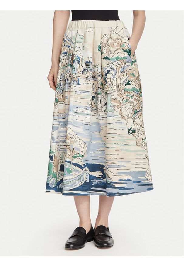 Weekend Max Mara Spódnica midi Adepto 2625106011 Beżowy Regular Fit. Kolor: beżowy. Materiał: bawełna