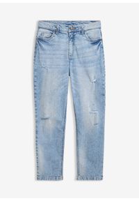 bonprix - Dżinsy, straight, mid waist, cropped. Kolor: niebieski #1