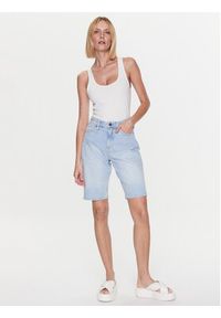 Calvin Klein Szorty jeansowe K20K205169 Błękitny Regular Fit. Kolor: niebieski. Materiał: bawełna