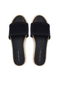 TOMMY HILFIGER - Tommy Hilfiger Espadryle Knit Mesh Espadrille Flat Sandal FW0FW08744 Granatowy. Kolor: niebieski. Materiał: materiał