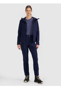 4f - 4F Spodnie trekkingowe softshell membrana 10000 damskie - granatowe S. Stan: podwyższony. Kolor: niebieski. Materiał: softshell. Technologia: Primaloft. Sport: wspinaczka, turystyka piesza #1