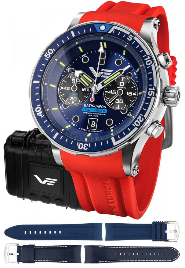 Zegarek Vostok Europe Zegarek męski Vostok Europe 6S21-511A772SR czerwony. Kolor: czerwony