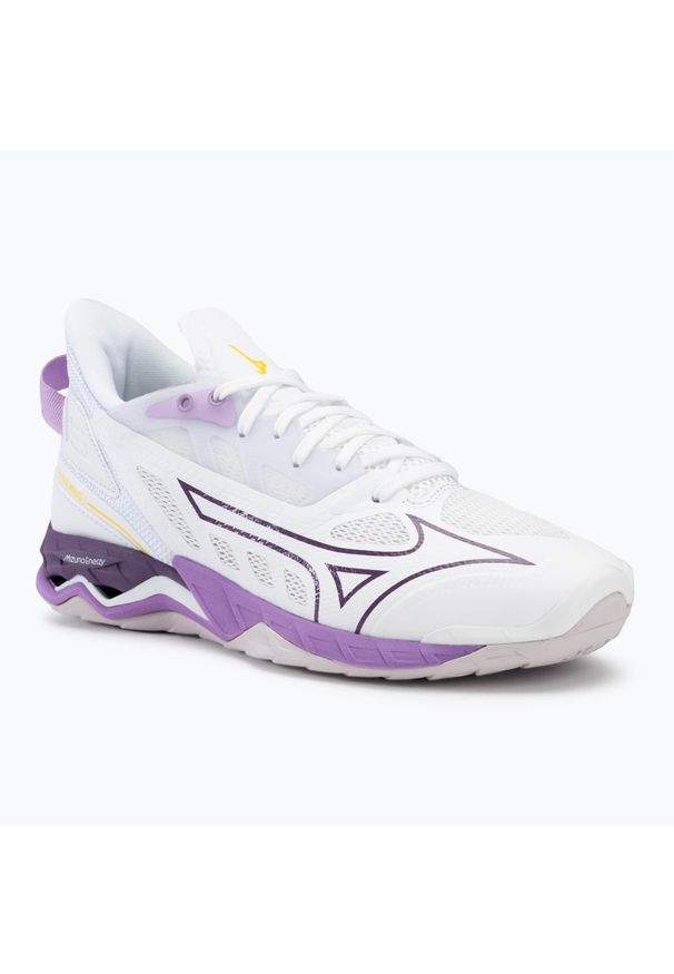 Buty do piłki ręcznej damskie Mizuno Wave Mirage 5. Kolor: fioletowy, wielokolorowy, biały. Model: Mizuno Wave. Sport: piłka ręczna