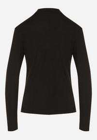 Born2be - Czarna Bluzka Golf Typu Longsleeve Altera. Okazja: do pracy, na co dzień. Typ kołnierza: golf. Kolor: czarny. Materiał: jeans. Długość rękawa: długi rękaw. Styl: casual, elegancki #5