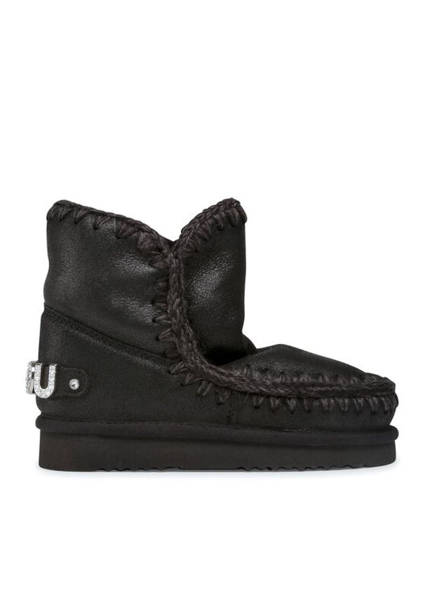 Mou Śniegowce Eskimo 18 With Rhinestones Logo Czarny. Kolor: czarny. Materiał: zamsz, skóra