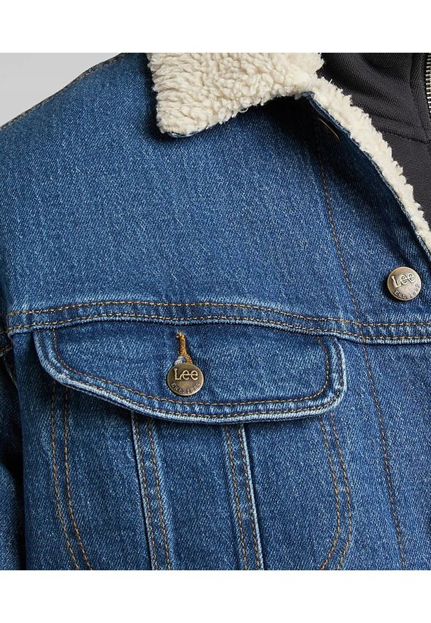 Lee - LEE SHERPA JACKET MĘSKA KURTKA SHERPA PRZEJŚCIOWA AZURE L87AMWFW 112321554