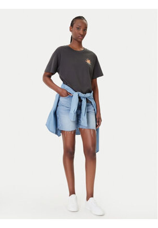 RVCA T-Shirt Pegasus EVJZT00165 Czarny Easy Fit. Kolor: czarny. Materiał: bawełna