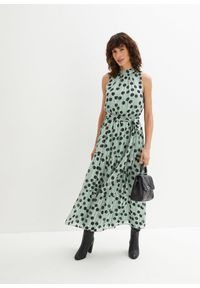 bonprix - Sukienka szyfonowa. Kolor: zielony. Materiał: szyfon. Styl: wizytowy #2