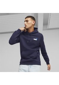 Bluza męska Puma ESS+ 2 Col Small Logo Hoodie FL. Typ kołnierza: kaptur. Kolor: niebieski