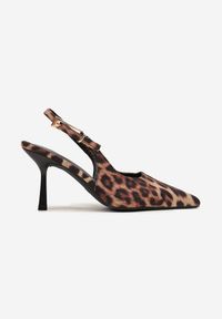 Renee - Panterkowe Sandały na Szpilce Vices Typu Slingback Tilazea. Zapięcie: sprzączka. Materiał: lakier. Obcas: na szpilce. Styl: wizytowy, elegancki #5