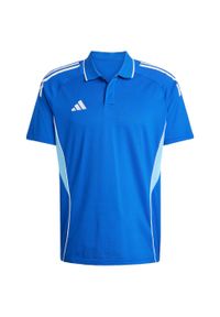 Adidas - Koszulka męska adidas Tiro 25 Competition Polo. Typ kołnierza: polo. Kolor: biały, wielokolorowy, niebieski. Styl: sportowy
