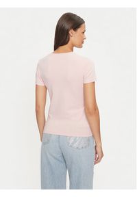 Guess Jeans T-Shirt W4YI01 J1314 Różowy Slim Fit. Kolor: różowy. Materiał: bawełna