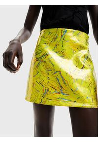Desigual Spódnica mini Ida 22WWFW01 Żółty Slim Fit. Kolor: żółty. Materiał: syntetyk
