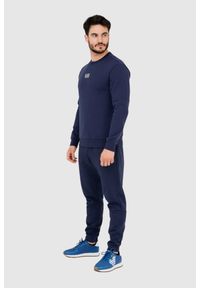 EA7 Emporio Armani - EA7 Granatowa bluza męska z naszywką z logo, Rozmiar XL. Kolor: niebieski. Wzór: aplikacja #3