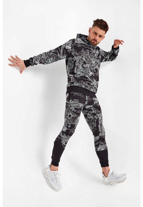 Philipp Plein - BLUZA PHIPLIPP PLEIN. Typ kołnierza: kaptur. Materiał: skóra. Wzór: nadruk, aplikacja