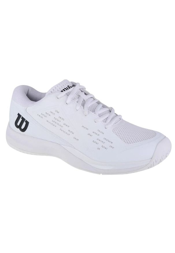 Buty do tenisa ziemnego Wilson Rush Pro Ace M WRS332710 białe. Zapięcie: sznurówki. Kolor: biały. Materiał: tkanina, syntetyk, guma. Szerokość cholewki: normalna. Sport: tenis