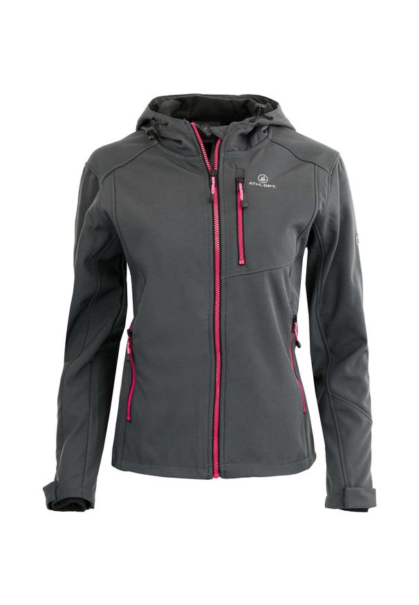 WOMEN\'S BEST - Damska kurtka softshell Athl. DPT Octavia – wiatro- i wodoodporna. Kolor: szary, czerwony, różowy, wielokolorowy. Materiał: softshell