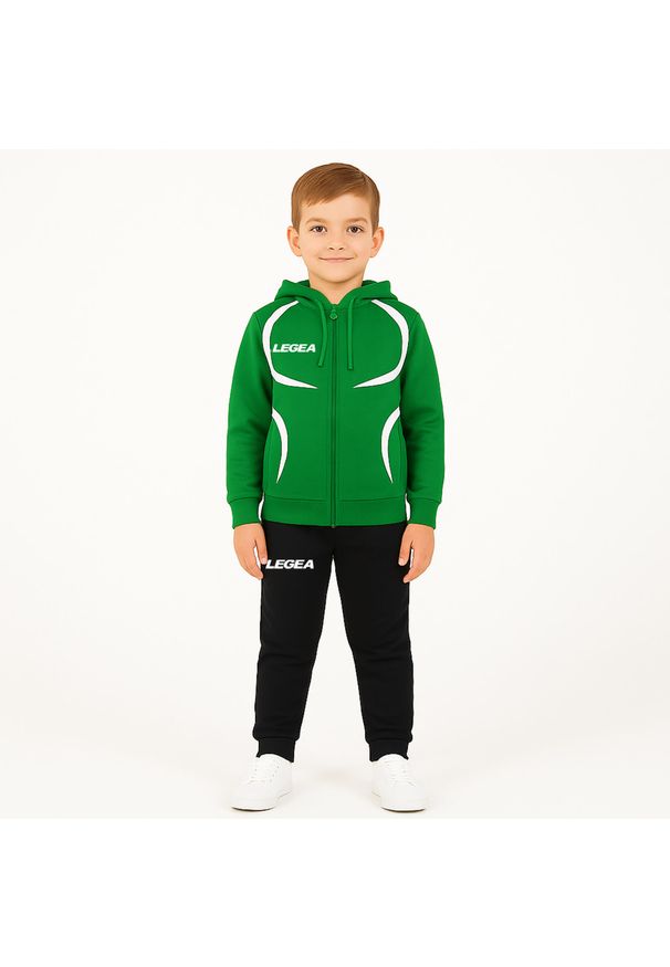 LEGEA - Komplet dresowy dla dziecka TURCHIA JR. Okazja: na uczelnię. Kolor: biały, wielokolorowy, zielony. Materiał: dresówka. Długość: długie. Styl: sportowy