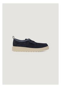 Clarks Półbuty Polden Moc 26180866 Granatowy. Kolor: niebieski. Materiał: skóra, zamsz