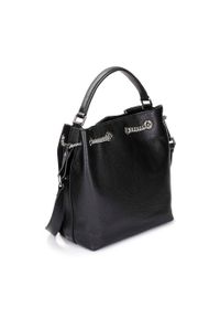 Kazar - Czarna torebka damska. Kolor: czarny. Wzór: gładki, aplikacja. Materiał: zamszowe, skórzane. Styl: elegancki #4