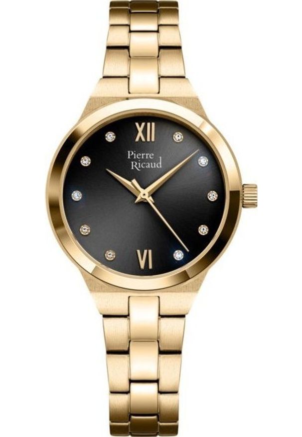 Zegarek damski Pierre Ricaud P22065.1184Q CYRKONIE złoty. Kolor: złoty