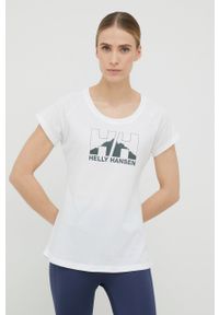 Helly Hansen - T-shirt. Okazja: na co dzień. Kolor: biały. Materiał: dzianina. Wzór: gładki. Styl: casual #1