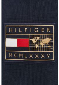 TOMMY HILFIGER - Tommy Hilfiger Sweter męski kolor granatowy ciepły. Okazja: na co dzień. Kolor: niebieski. Wzór: aplikacja. Styl: casual #4