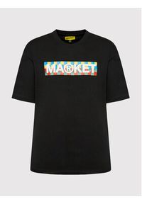 Market T-Shirt Unisex Checkered Bar Logo 399001063 Czarny Relaxed Fit. Kolor: czarny. Materiał: bawełna