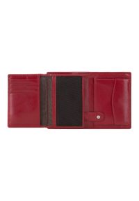 Wittchen - Damski portfel z RFID skórzany z metalowym logo średni. Kolor: czerwony. Materiał: skóra. Wzór: napisy #2
