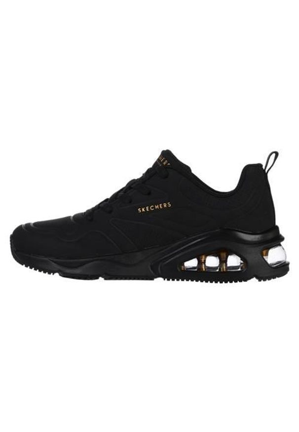skechers - Buty do chodzenia damskie Skechers Tres-air Uno. Kolor: czarny. Materiał: materiał, syntetyk. Sport: turystyka piesza