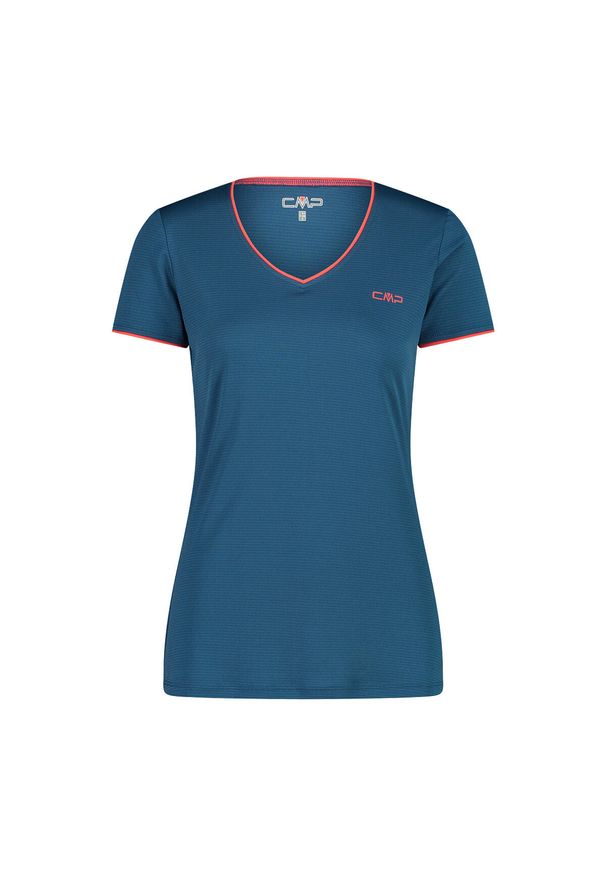 Koszulka damska CMP. Kolor: niebieski, wielokolorowy, pomarańczowy. Materiał: materiał, tkanina. Sport: turystyka piesza