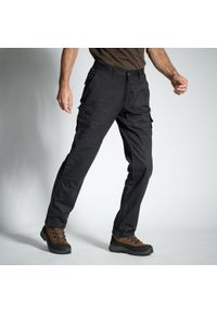 SOLOGNAC - Spodnie Solognac Steppe 300 wytrzymałe. Kolor: czarny. Materiał: poliester, bawełna, materiał