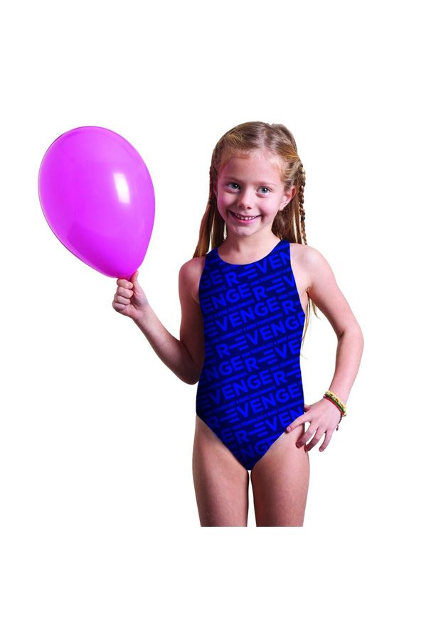 R-EVENGE - Klasyczny jednoczęściowy kostium kąpielowy R-evenge w kolorze posiniaczony. Kolor: niebieski. Materiał: poliester