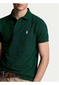 Polo Ralph Lauren Polo 710536856425 Zielony Slim Fit. Typ kołnierza: polo. Kolor: zielony. Materiał: bawełna #4