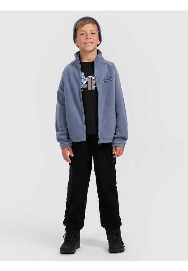 4f - 4F Polar regular ze stójką chłopięcy - granatowy 164 (13-14 lat). Typ kołnierza: kołnierzyk stójkowy. Kolor: niebieski. Materiał: polar. Długość: długie. Sezon: lato