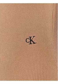 Calvin Klein Jeans Komplet bluzka i sukienka J20J220955 Beżowy Slim Fit. Kolor: beżowy. Materiał: lyocell