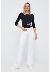 Calvin Klein Jeans body J20J219130.9BYY damskie kolor czarny. Kolor: czarny. Długość: krótkie. Wzór: nadruk #6