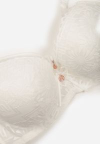 Born2be - Jasnobeżowy Biustonosz z Koronką i Transparentną Wstawką Heliphine. Kolor: beżowy. Materiał: koronka. Wzór: koronka #5