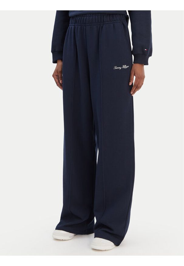 TOMMY HILFIGER - Tommy Hilfiger Spodnie dresowe Script WW0WW48784 Granatowy Relaxed Fit. Kolor: niebieski. Materiał: bawełna