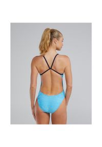 Strój pływacki damski TYR Cutoutfit Swimsuit - Lapped. Kolor: niebieski