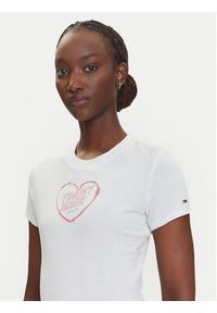Tommy Jeans T-Shirt Heart DW0DW21390 Biały Slim Fit. Kolor: biały. Materiał: bawełna #3
