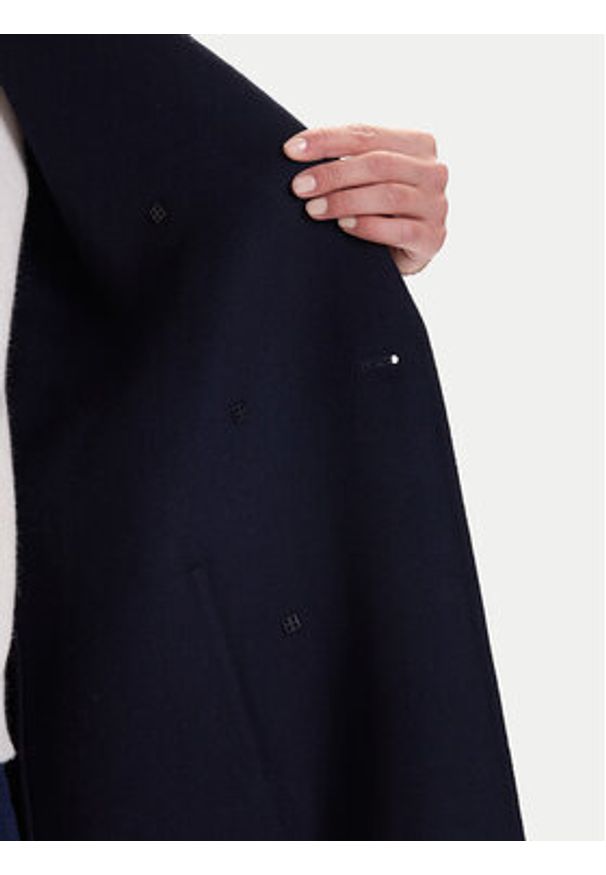 ViCOLO Płaszcz wełniany TF0001 Granatowy Regular Fit. Kolor: niebieski. Materiał: syntetyk