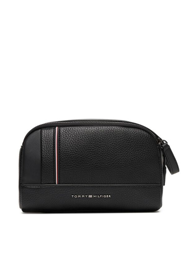 TOMMY HILFIGER - Tommy Hilfiger Kosmetyczka Th Central Washbag AM0AM13748 Czarny. Kolor: czarny. Materiał: skóra