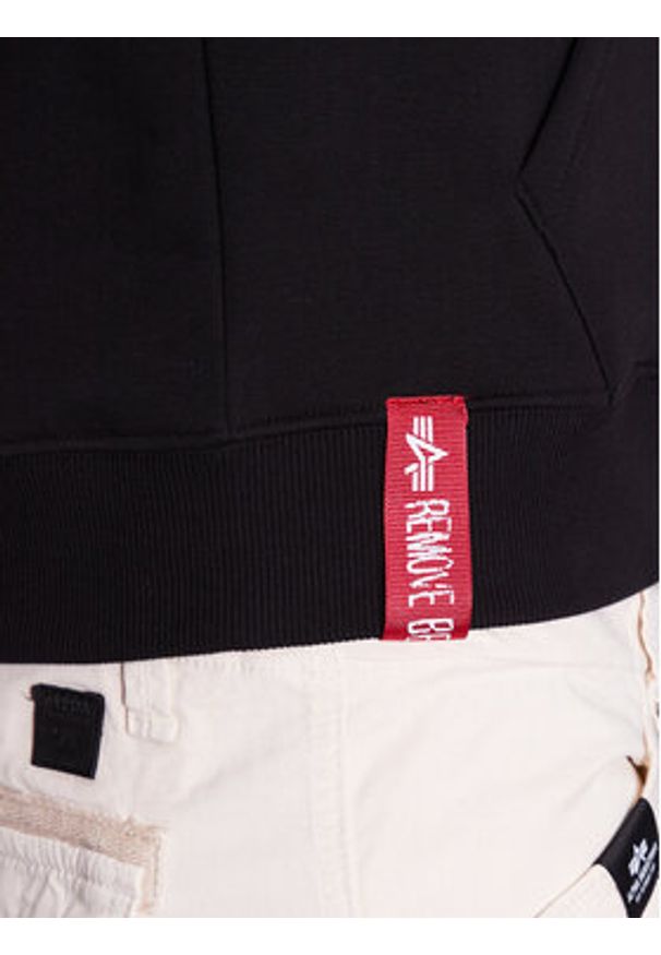 Alpha Industries Bluza Basic 178312RB Czarny Regular Fit. Kolor: czarny. Materiał: bawełna